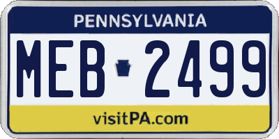 PA license plate MEB2499
