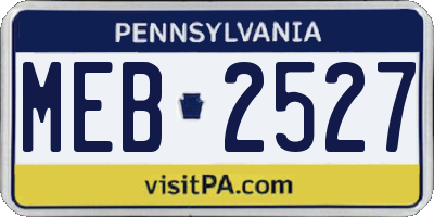 PA license plate MEB2527