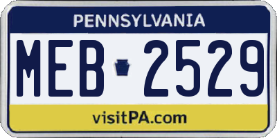 PA license plate MEB2529