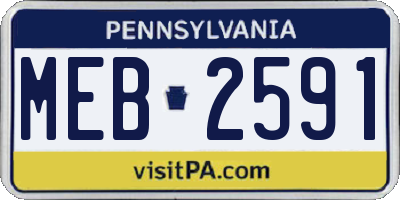 PA license plate MEB2591