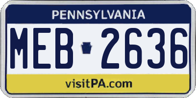 PA license plate MEB2636