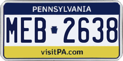 PA license plate MEB2638
