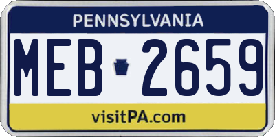 PA license plate MEB2659