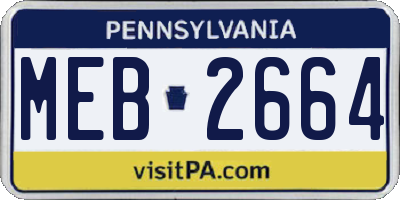 PA license plate MEB2664