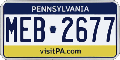 PA license plate MEB2677