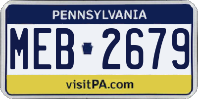 PA license plate MEB2679