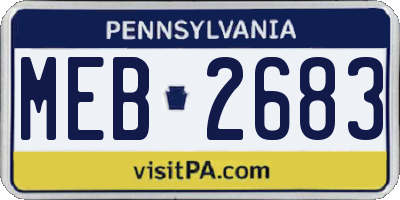 PA license plate MEB2683