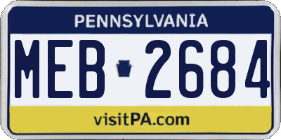 PA license plate MEB2684