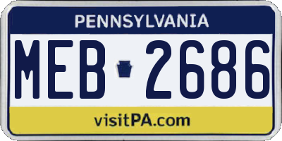 PA license plate MEB2686
