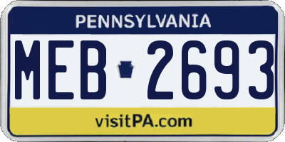 PA license plate MEB2693