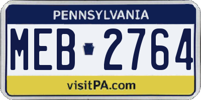 PA license plate MEB2764