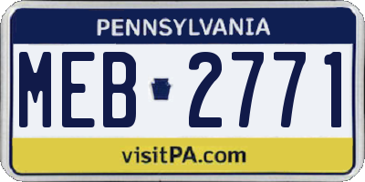 PA license plate MEB2771