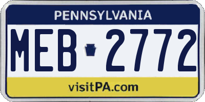 PA license plate MEB2772