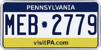 PA license plate MEB2779