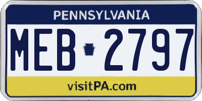 PA license plate MEB2797