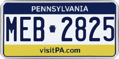 PA license plate MEB2825