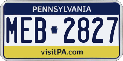 PA license plate MEB2827