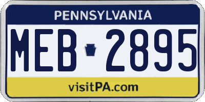 PA license plate MEB2895
