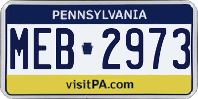 PA license plate MEB2973
