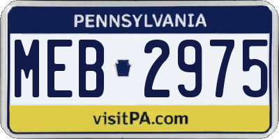 PA license plate MEB2975
