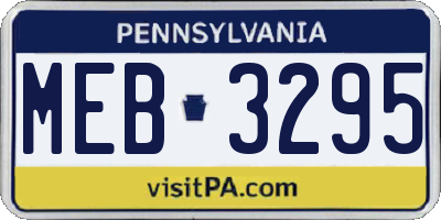 PA license plate MEB3295