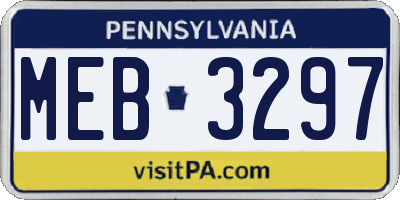 PA license plate MEB3297