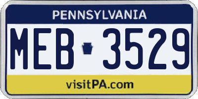 PA license plate MEB3529