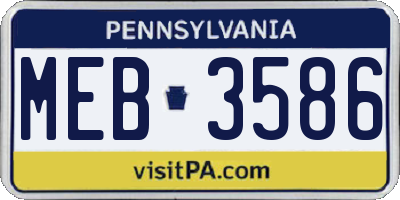 PA license plate MEB3586