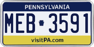 PA license plate MEB3591