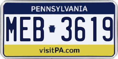 PA license plate MEB3619