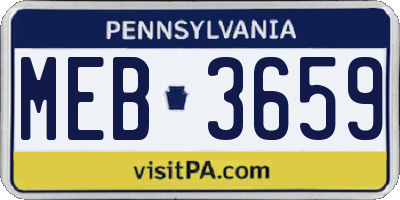 PA license plate MEB3659