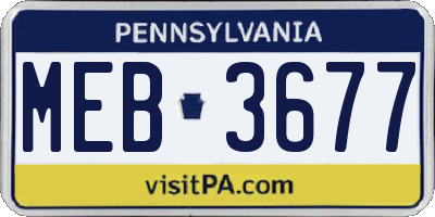 PA license plate MEB3677