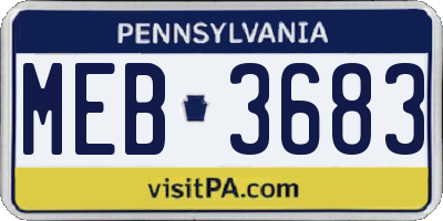 PA license plate MEB3683