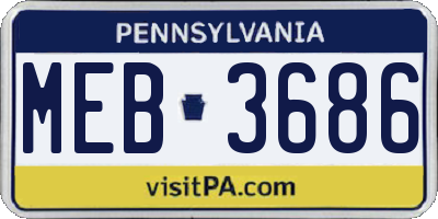 PA license plate MEB3686