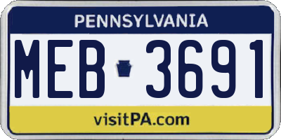 PA license plate MEB3691