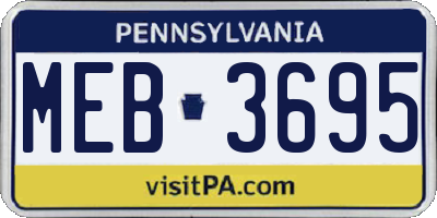 PA license plate MEB3695