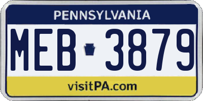 PA license plate MEB3879