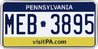 PA license plate MEB3895