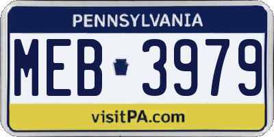 PA license plate MEB3979