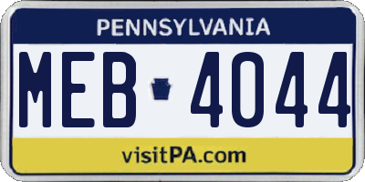 PA license plate MEB4044