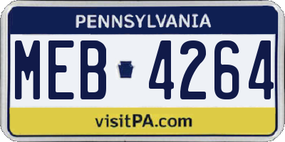 PA license plate MEB4264