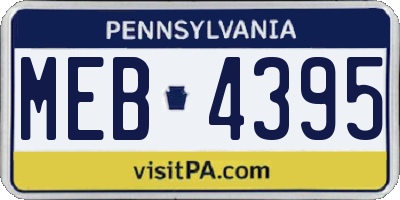 PA license plate MEB4395
