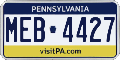 PA license plate MEB4427