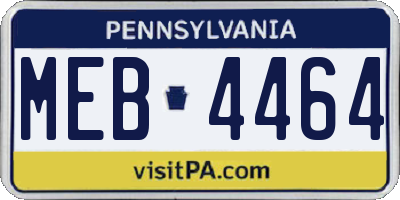 PA license plate MEB4464