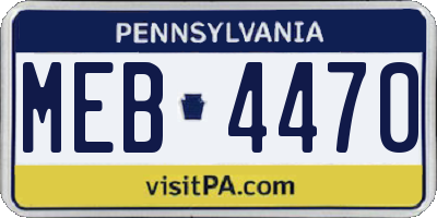 PA license plate MEB4470