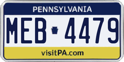 PA license plate MEB4479