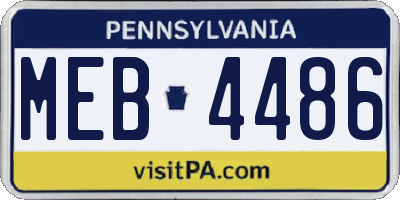 PA license plate MEB4486