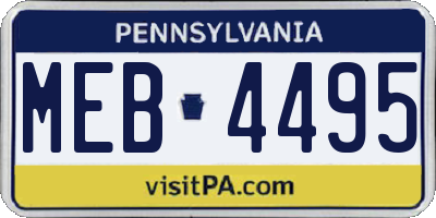 PA license plate MEB4495