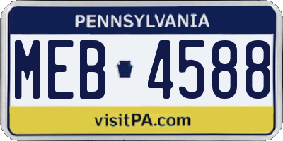 PA license plate MEB4588
