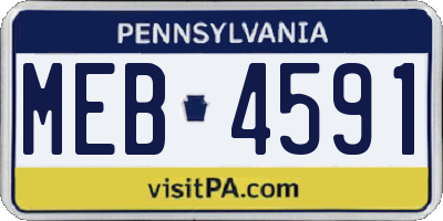 PA license plate MEB4591